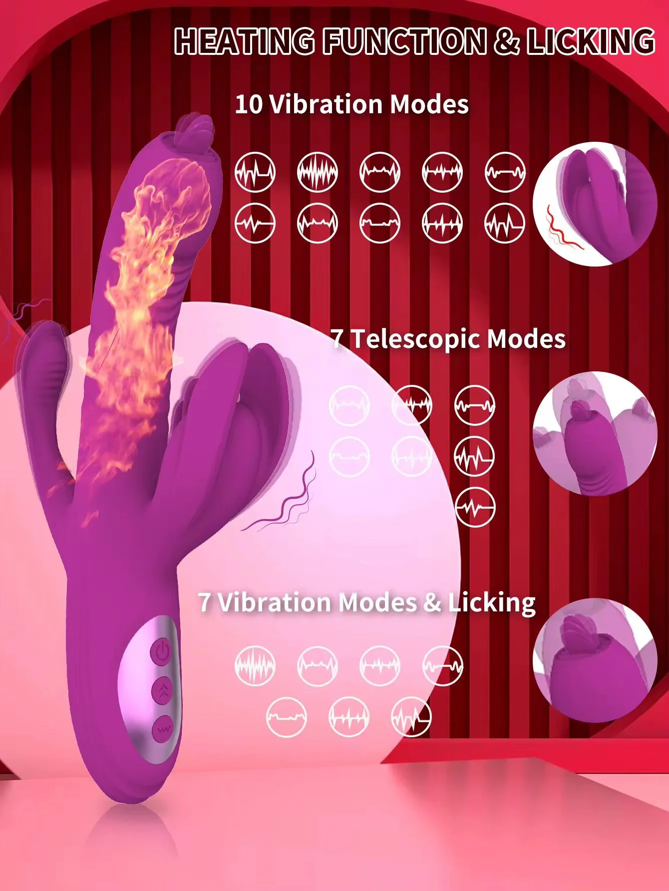 دیلدو حرارتی سه موتوره - 2